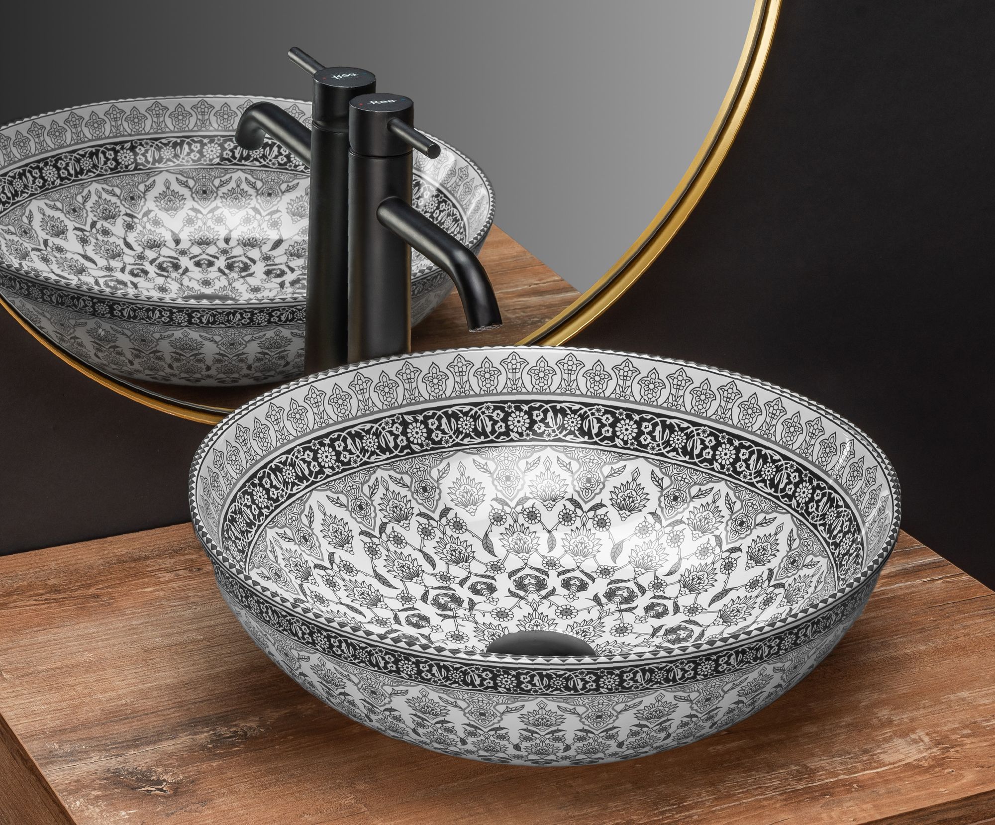 Umywalka nablatowa Rea Arte grey