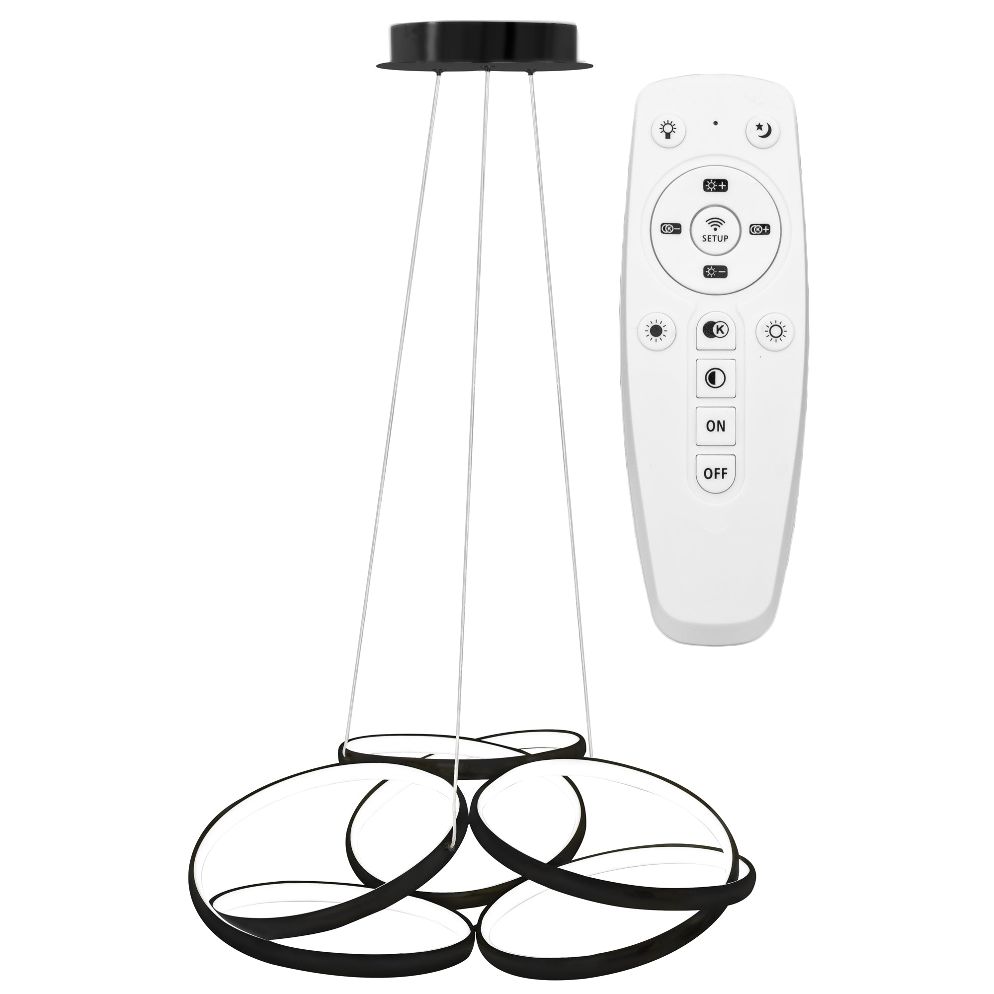 Lampa sufitowa nowoczesna LED + PILOT APP793-CP FLAT Czarna  1