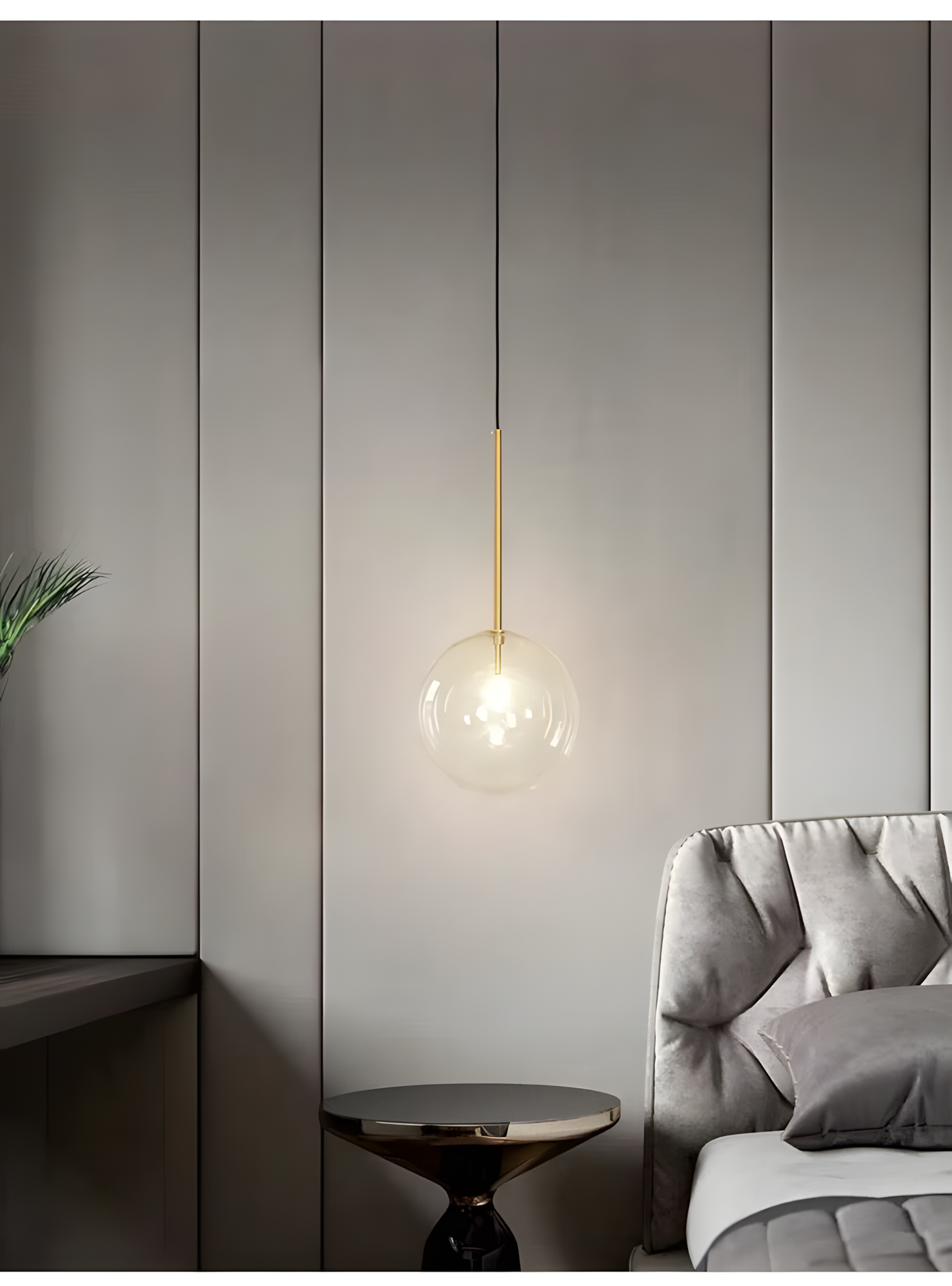 Lampa Sufitowa Wisząca Szklana Kula ZŁOTA 20cm APP1683-1CP  8