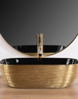 Umywalka nablatowa Rea Belinda BLACK GOLD BRUSH