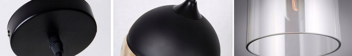 Lampa sufitowa wisząca szklana Zenit D Czarna