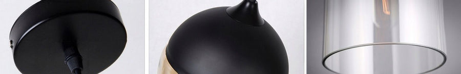 Lampa sufitowa wisząca szklana Zenit D Czarna