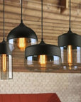 Lampa sufitowa wisząca szklana Zenit D Czarna