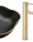 Zestaw Pearl black matt gold edge + bateria wysoka Lungo gold + korek uniwersalny złoty