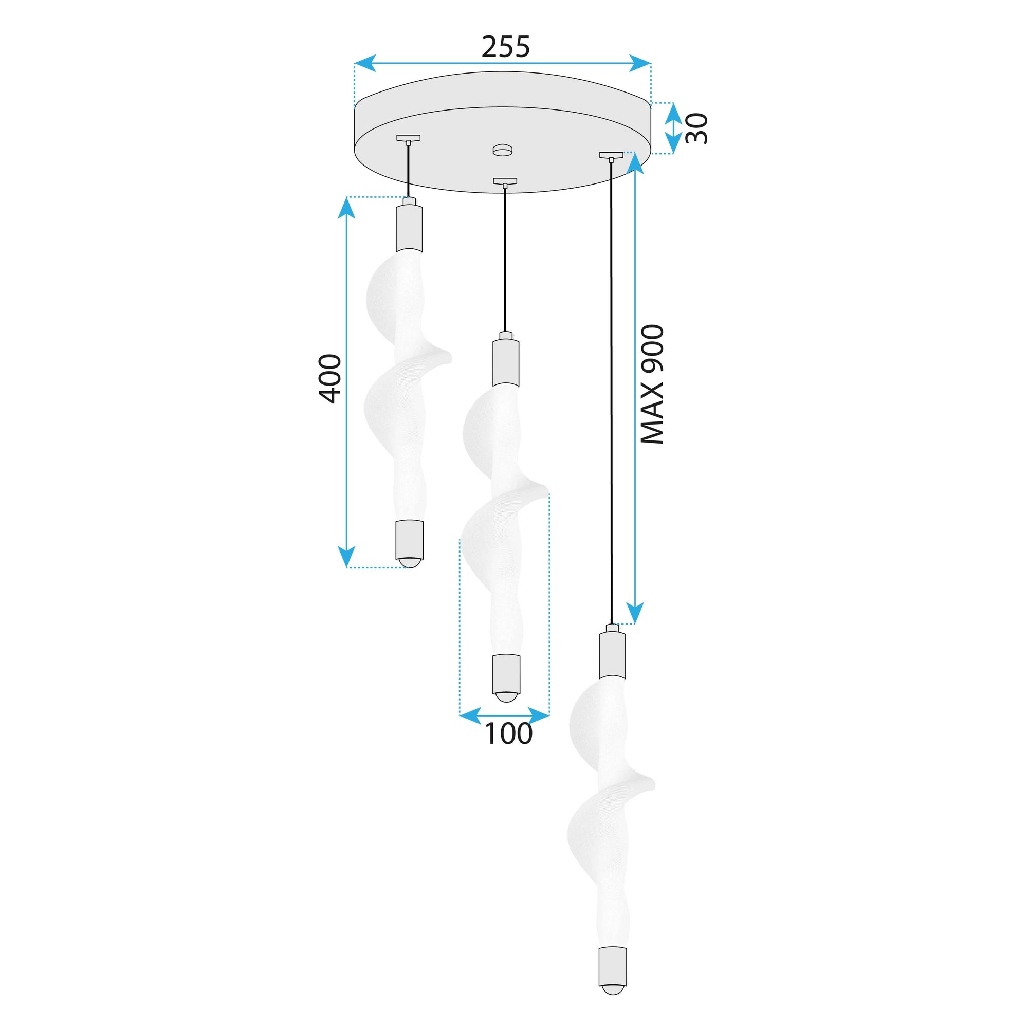 Lampa Wisząca Led G009-3cpr Biały/złoty  7