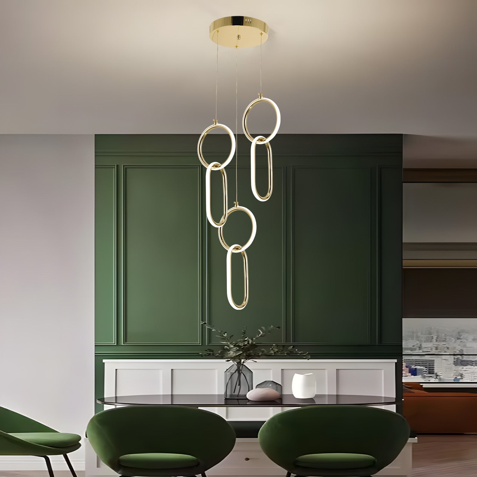 Lampa Wisząca Led G077-3cpr Złota  6
