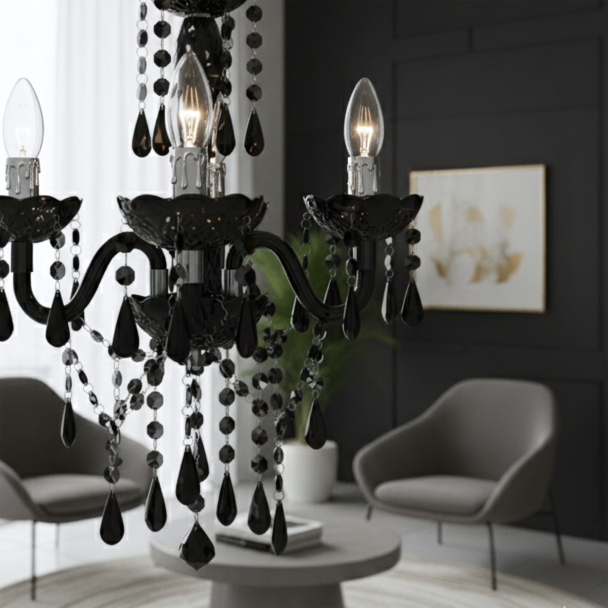 Lampa Sufitowa Wisząca Ebt005-3cp Czarna  2