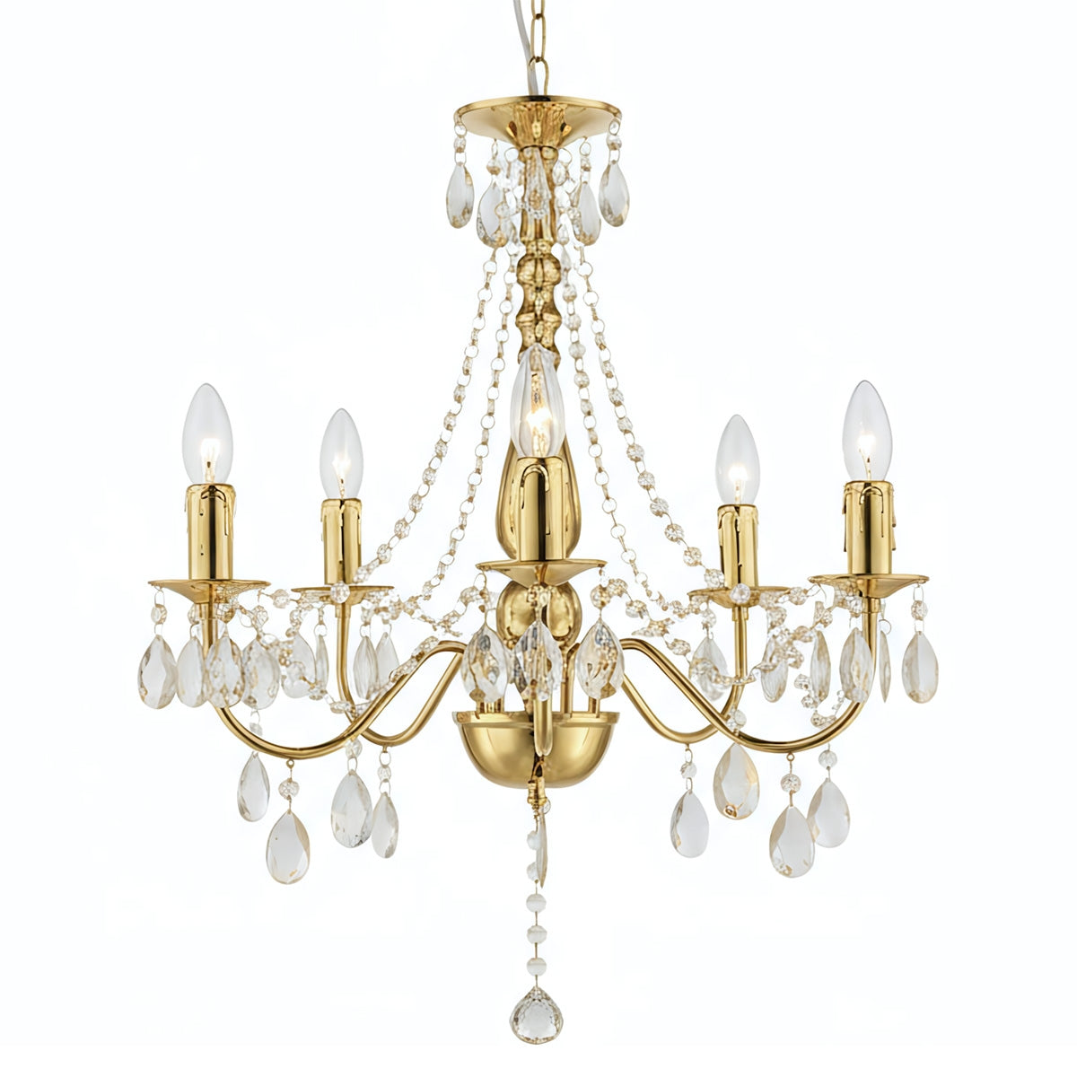 Lampa Sufitowa Wisząca Ebt015-5cp Złota  7