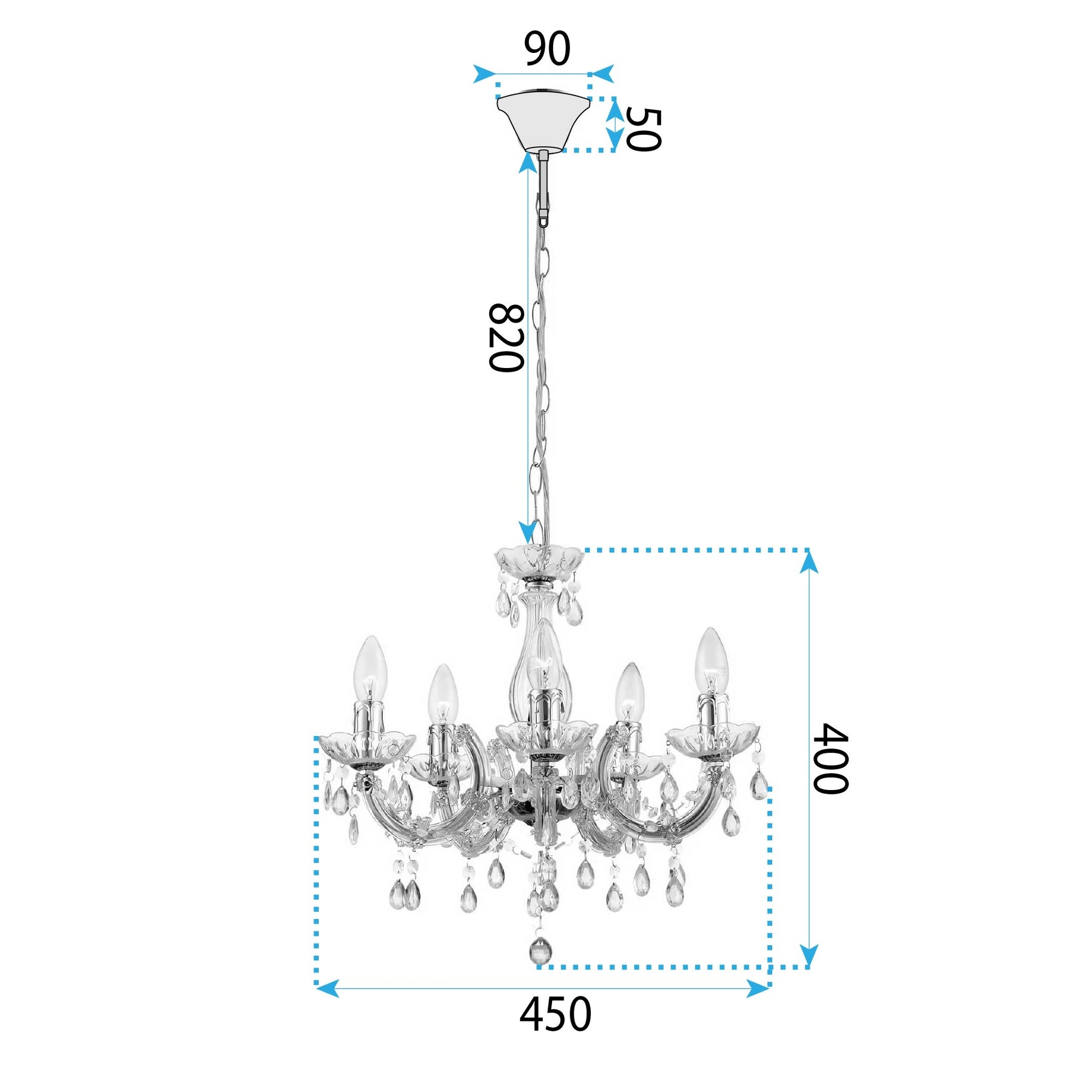 Lampa Sufitowa Wisząca Ebt003-5cp Grey  5