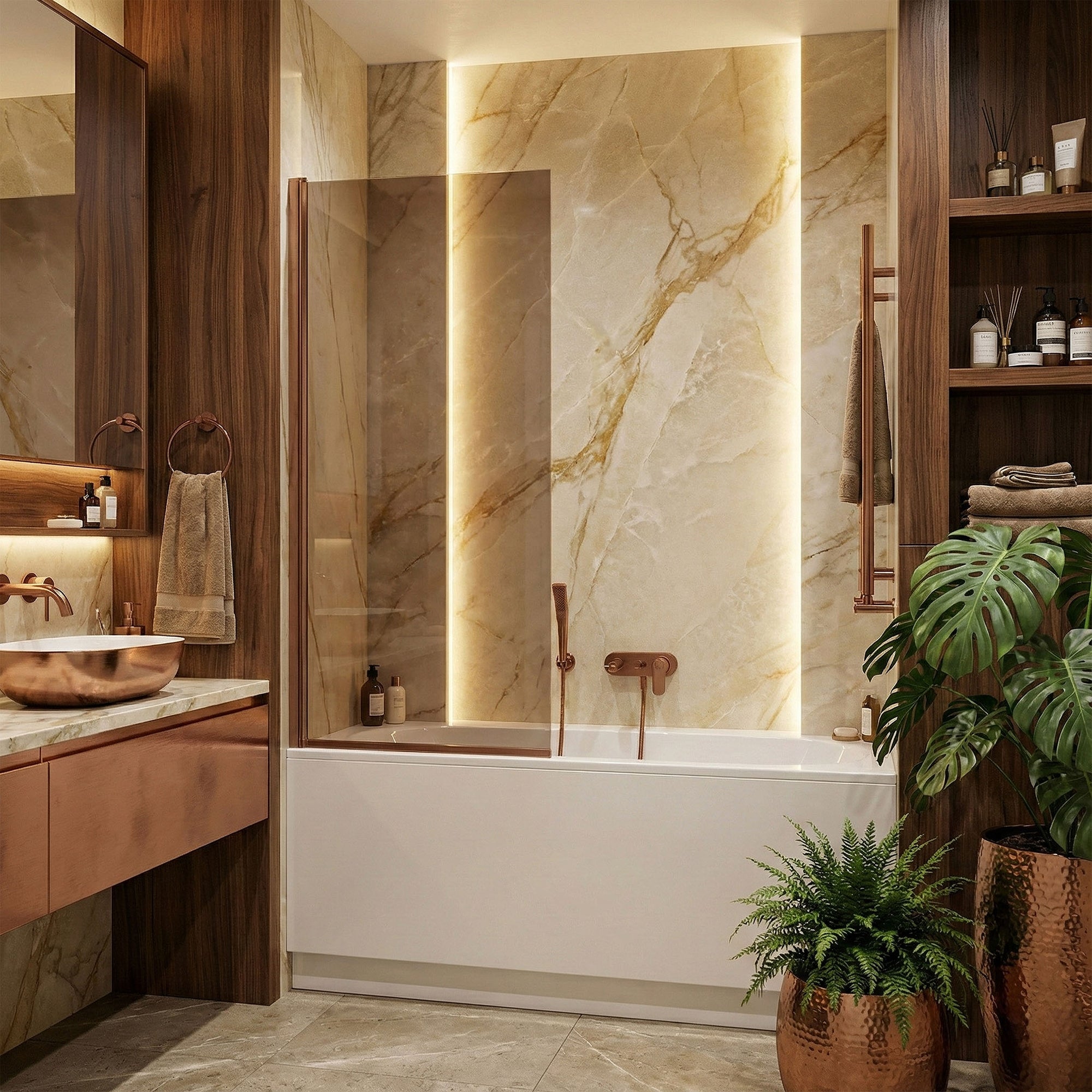 Parawan Rea Elegant Miedź Szczotkowana 70 Nawannowy  3