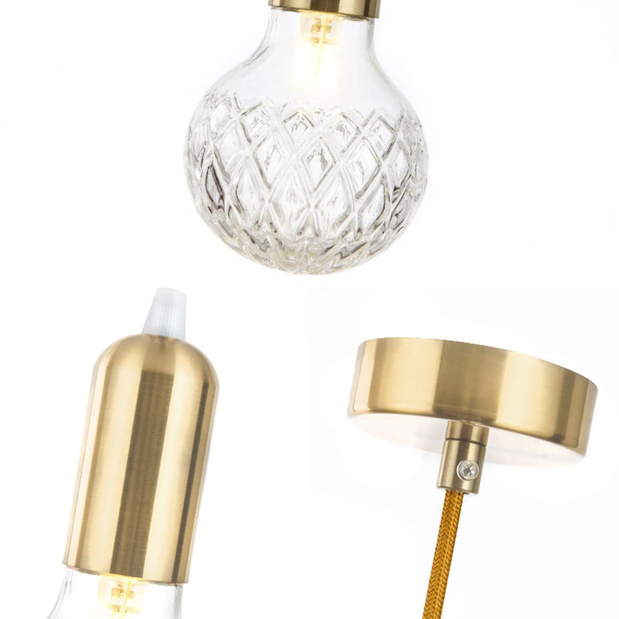 Lampa Sufitowa Wisząca Pojedyncza Retro APP649-1CP  Złota