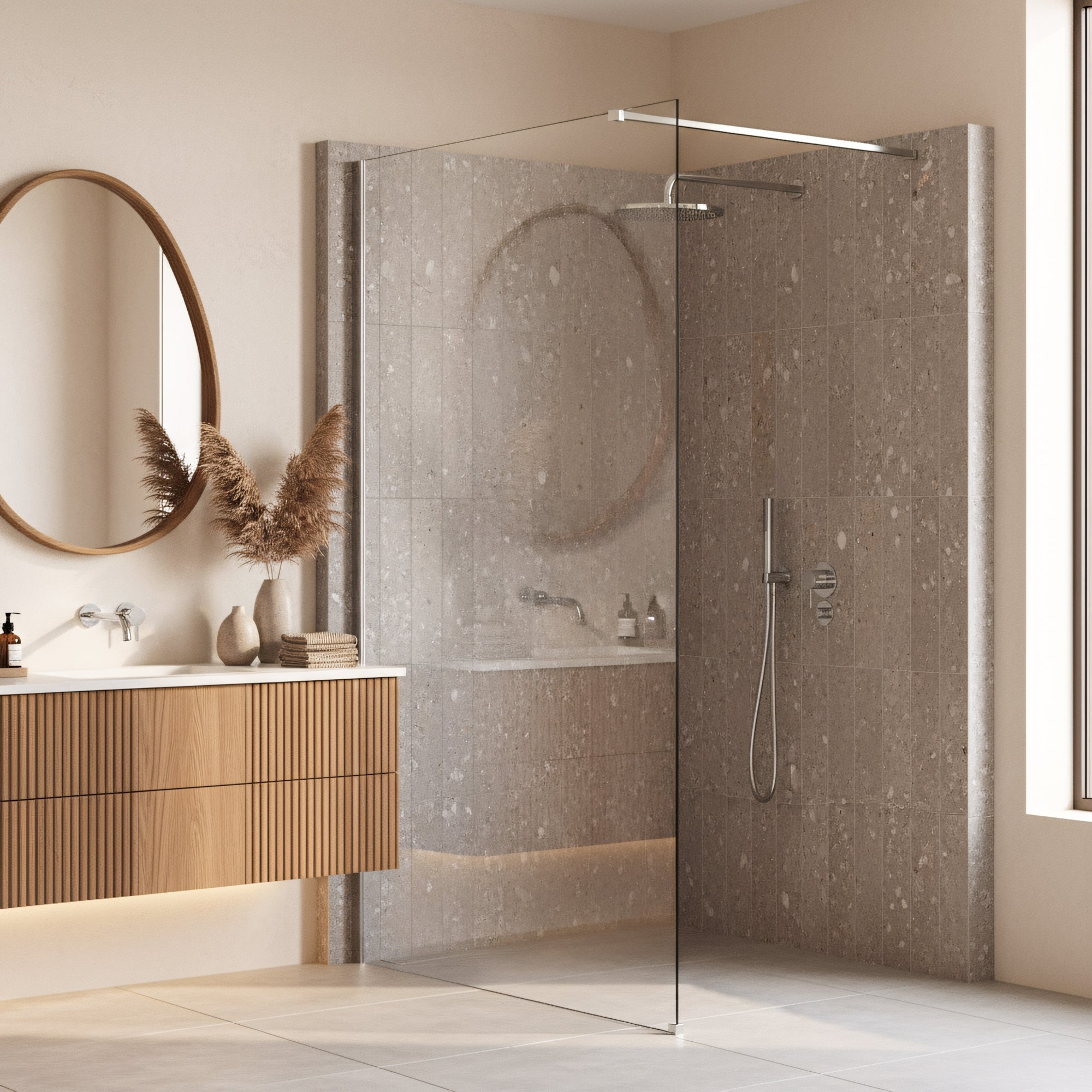 Kabina Prysznicowa Walk-in Rea Flexi Transparent / Chrome 80  4