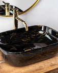 Umywalka nablatowa Rea Belinda Black Marble shiny  3