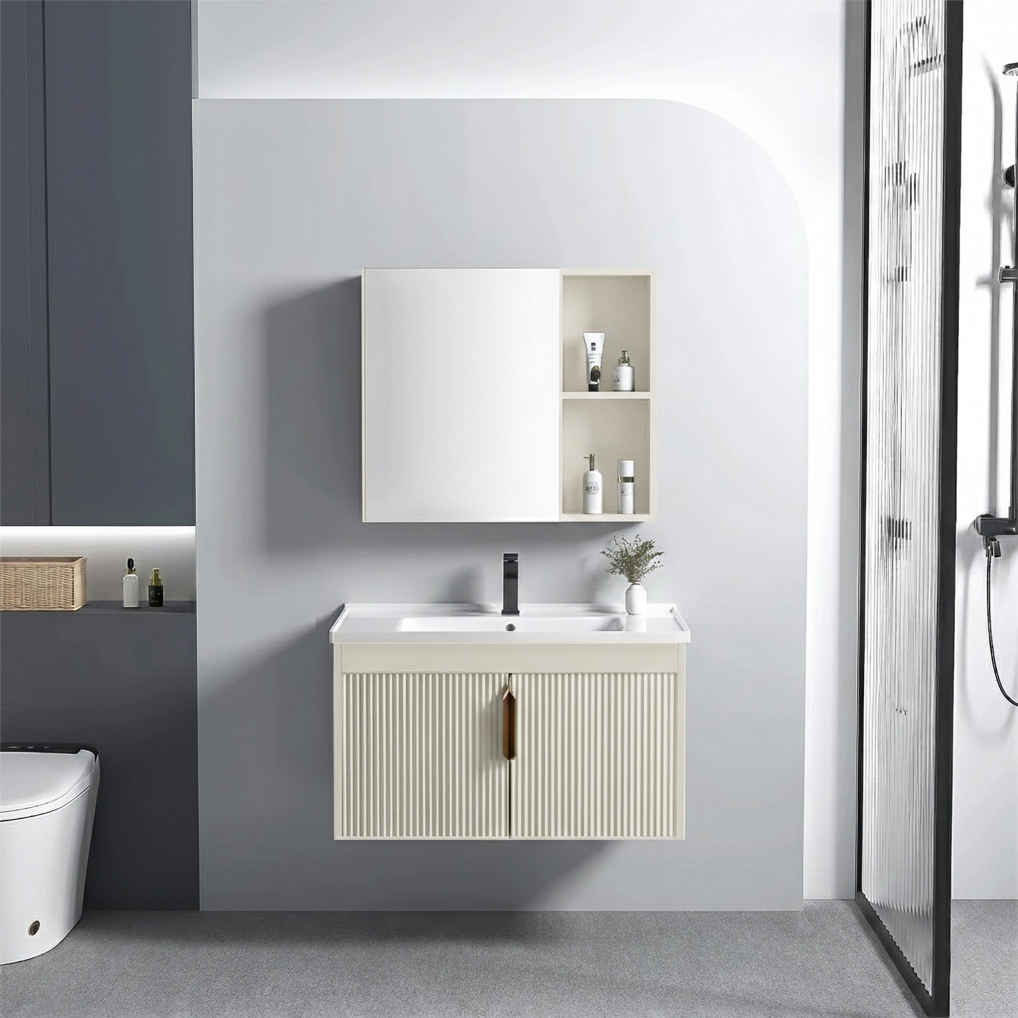 Zestaw mebli łazienkowych z Umywalką Astor 60cm Beżowy  1