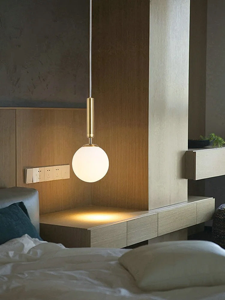 LAMPA WISZĄCA SZKLANA KULA G108-1W ZŁOTA E27  3
