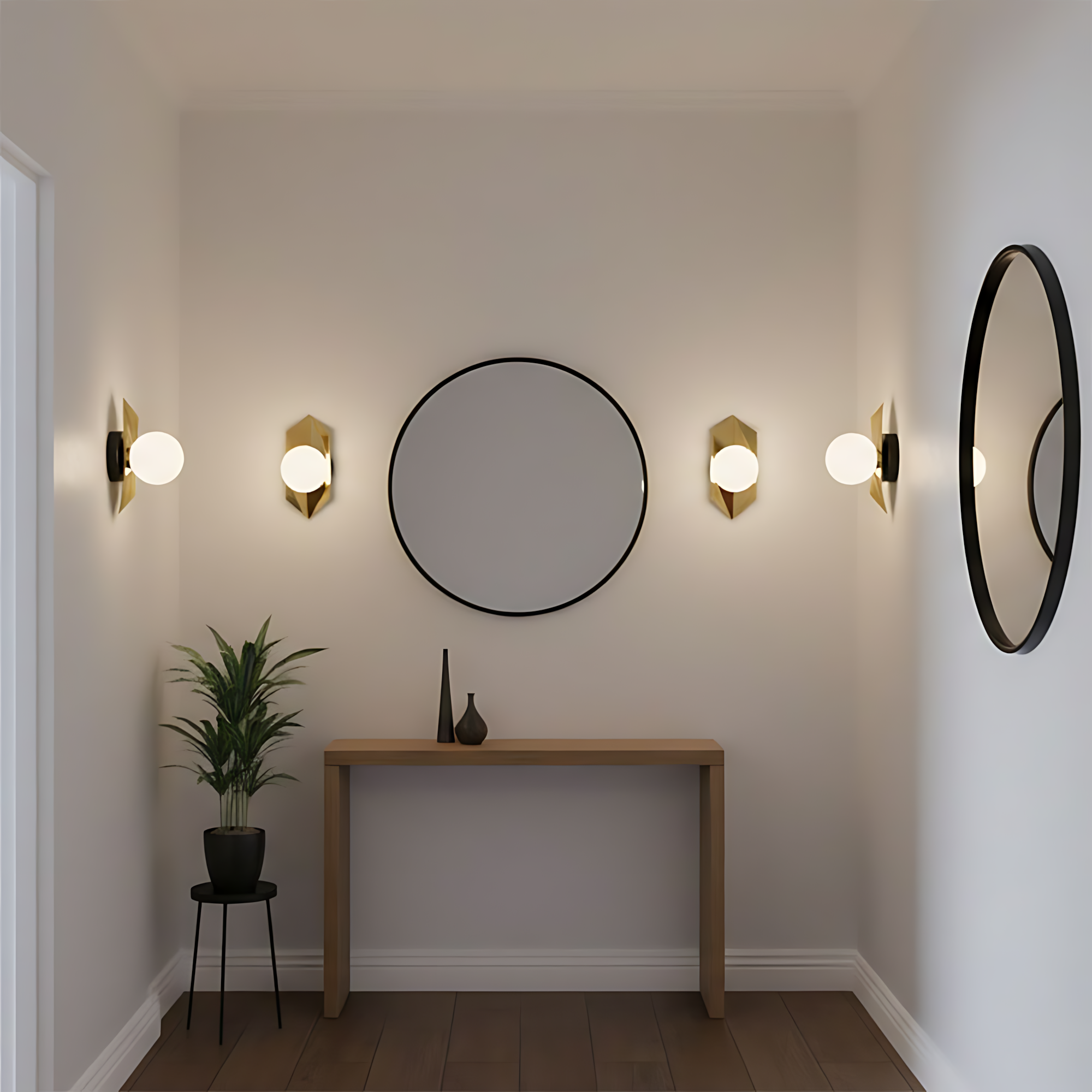 LAMPA ŚCIENNA KINKIET APP1411-W CZARNO/ZŁOTA  6