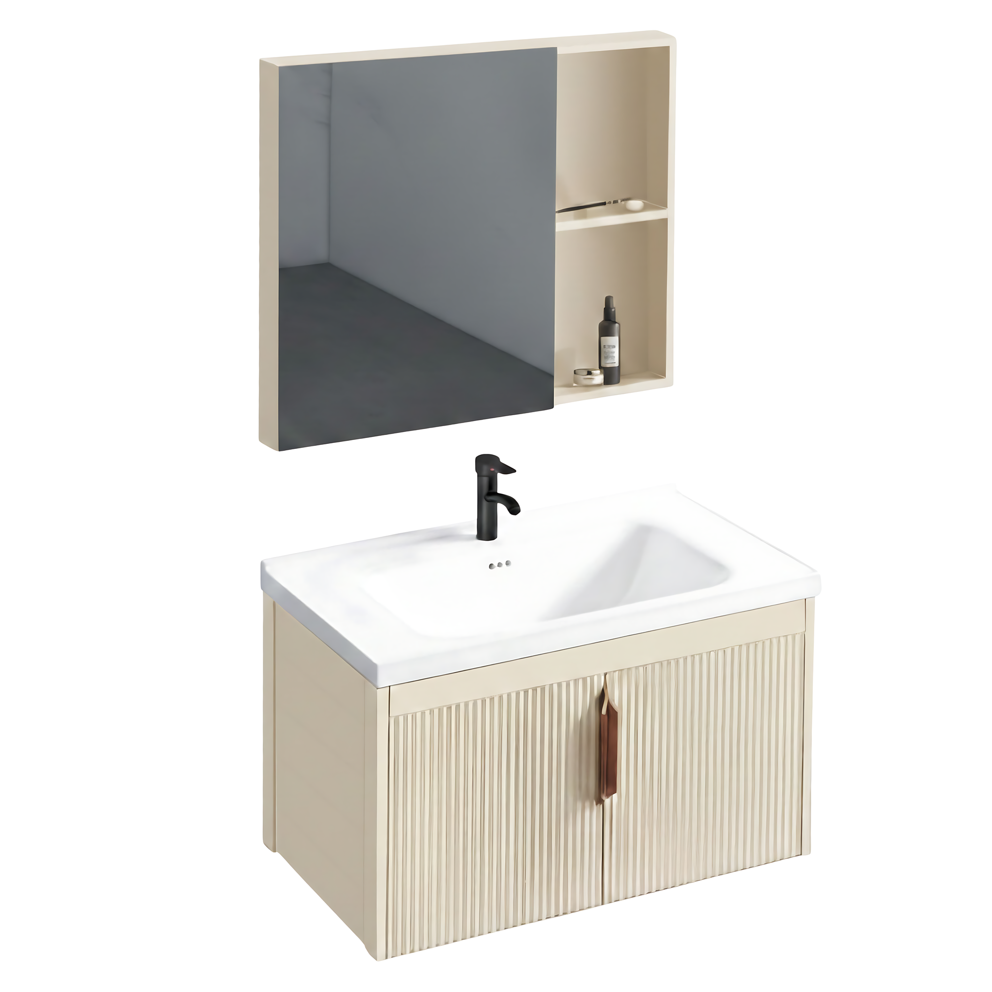 Zestaw mebli łazienkowych z Umywalką Astor 60cm Beżowy  5