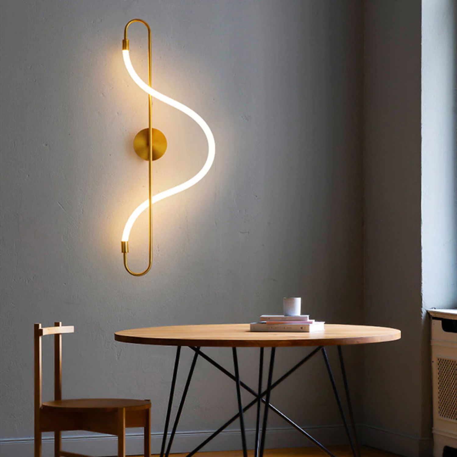 Lampa ścienna kinkiet LED APP858-W Long Złota