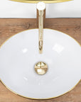 Umywalka nablatowa Rea Sofia Gold / White