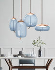 Lampa LED Sufitowa Wisząca Szklana APP443-CP Niebieska  4