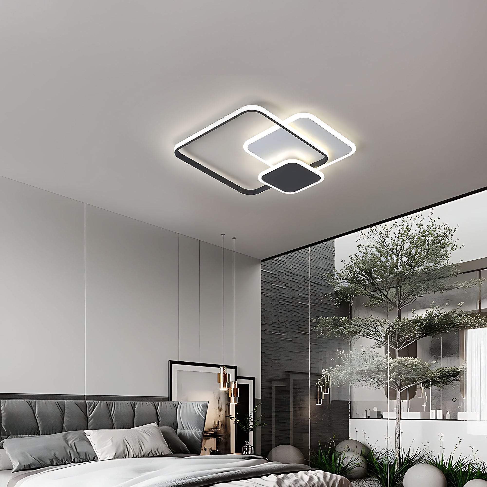 Lampa Sufitowa Lhj079-c Plafon Led Czarna  7