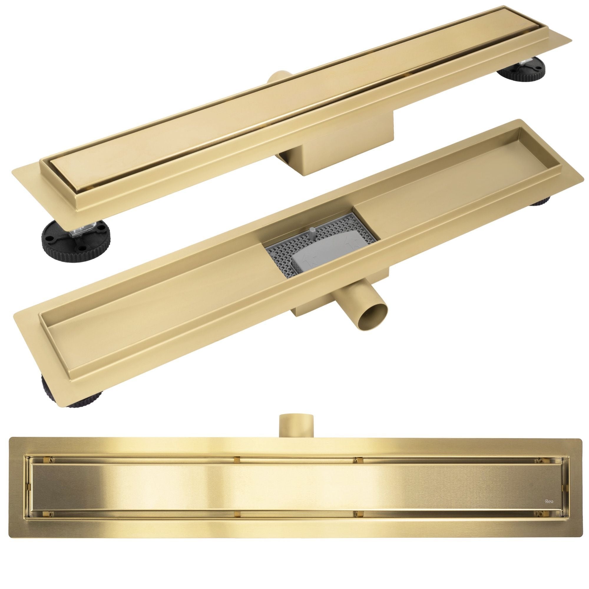 Odpływ Liniowy Rea Neox Złoty Szczotkowany 70  1