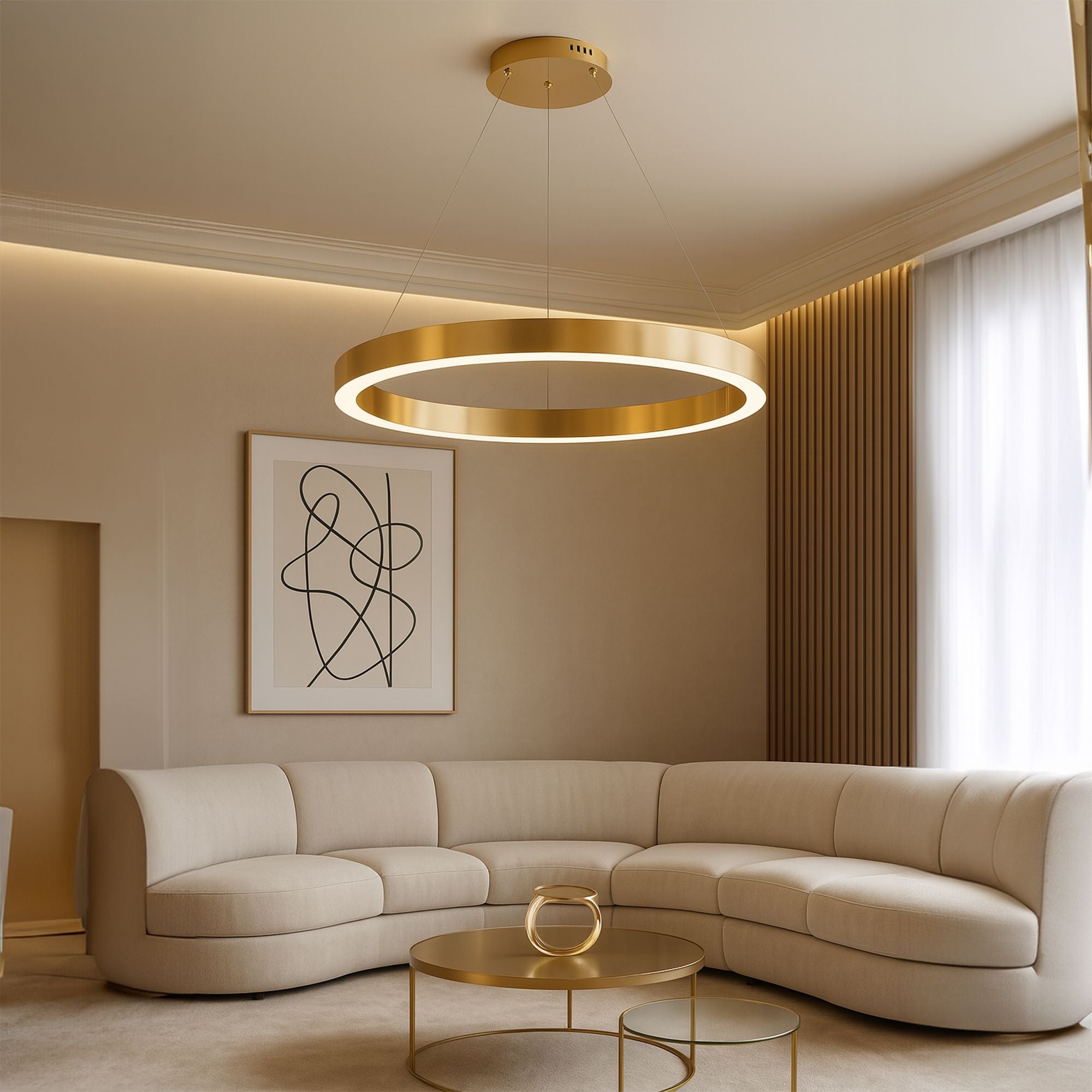 Lampa Wisząca Led Lhj051-cp1 C Złota Szczotkowana  7