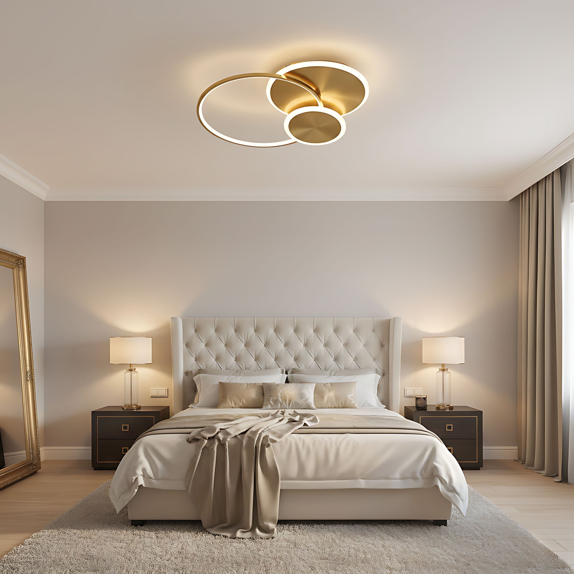 Lampa sufitowa APP1711-C plafon LED Złota Szczotkowana + pilot  4