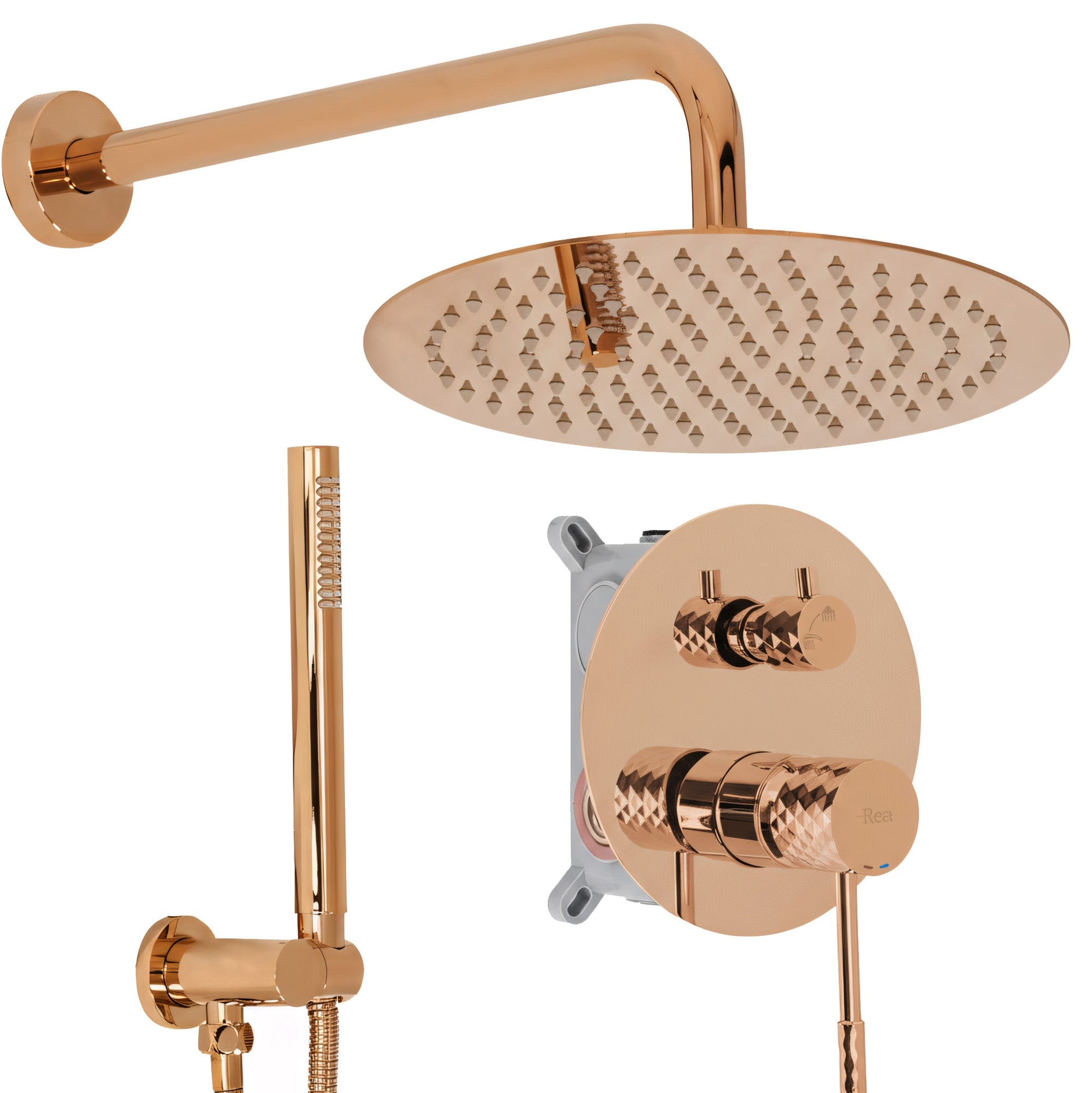 Zestaw Natryskowy Podtynkowy Rea Lungo Diamond Miedź + Box  1