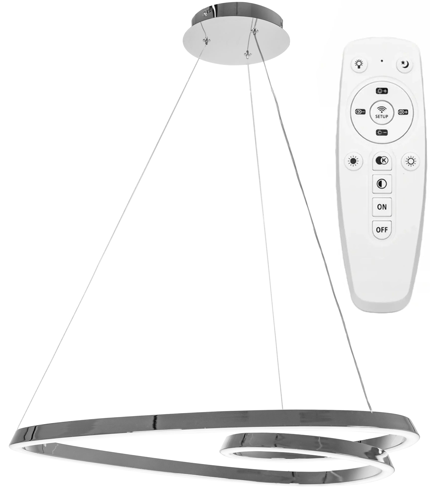 Lampa Sufitowa Wisząca Loop LED + Pilot APP798-cp Chrom  1