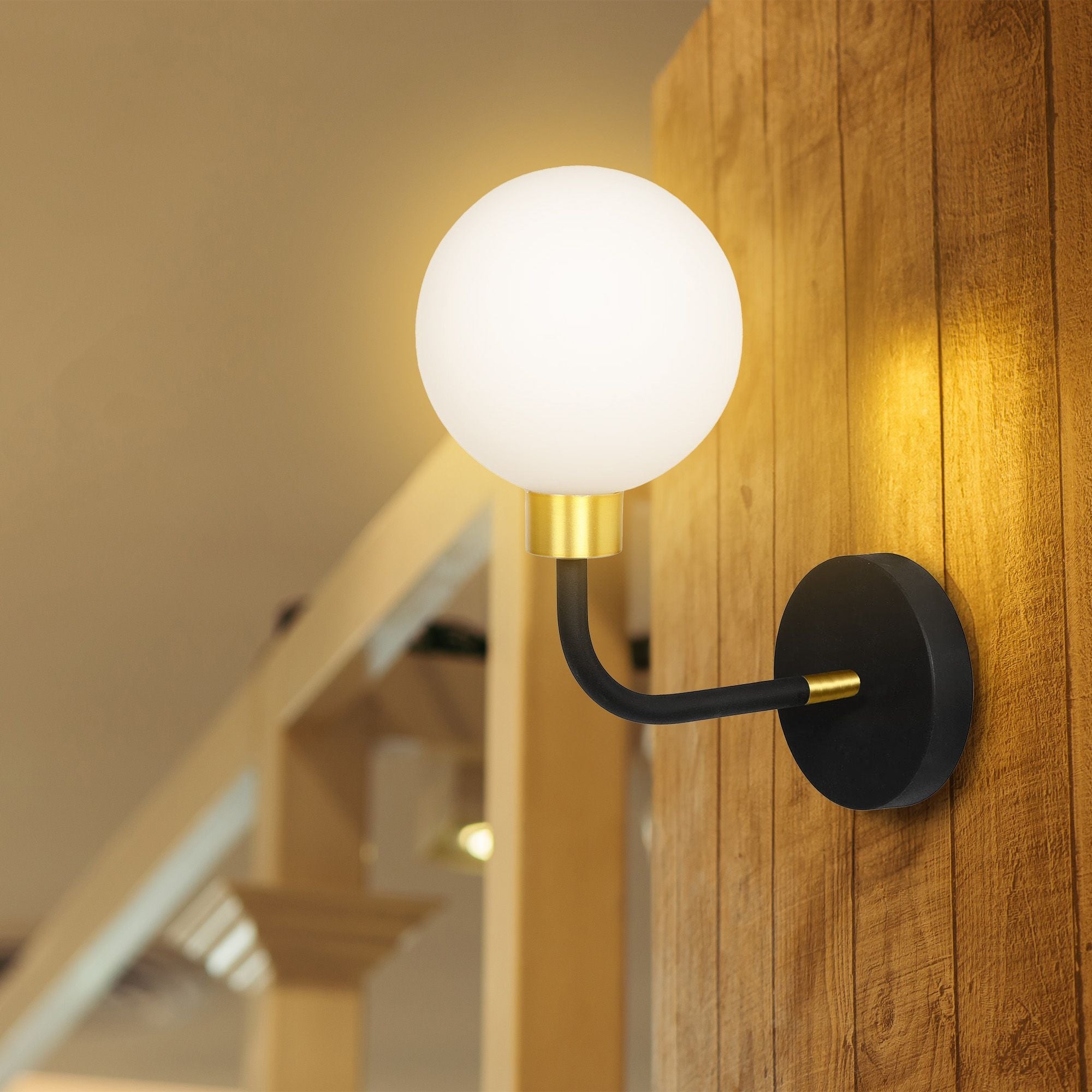 LAMPA ŚCIENNA KINKIET APP1301-1W Czarno Złota  7