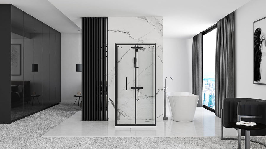 Kabina Prysznicowa Przyścienna Rapid Fold Black 100x80