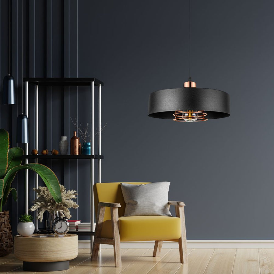 Lampa Wisząca APP1246-1CP Czarny-Różowe złoto