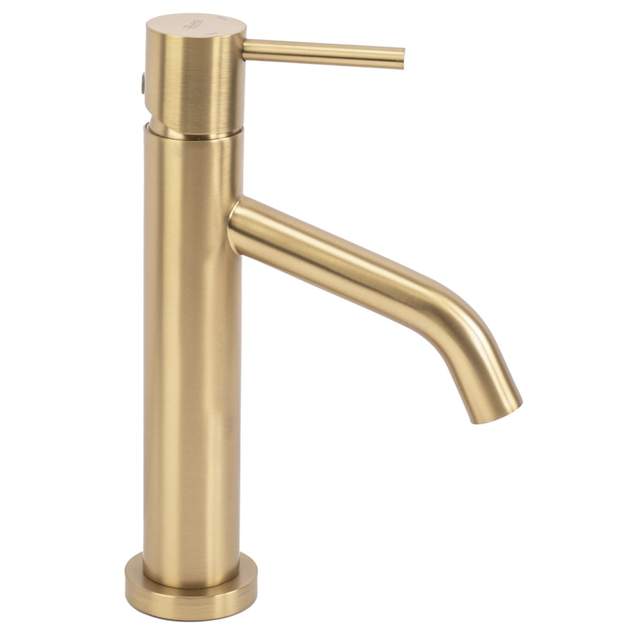 Bateria Umywalkowa REA LEVEL Szczotkowana Złota Niska Brush Gold