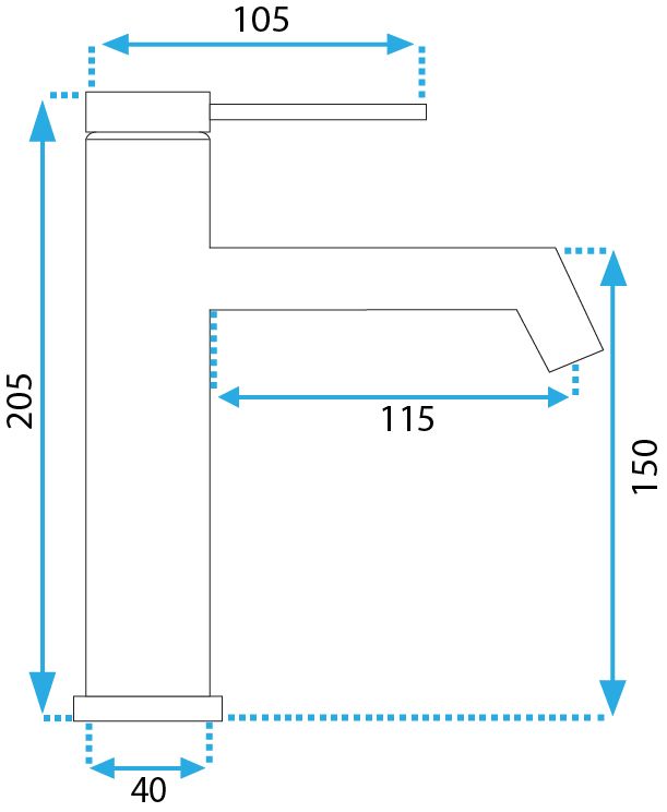 Bateria umywalkowa Rea Foss czarna niska black mat