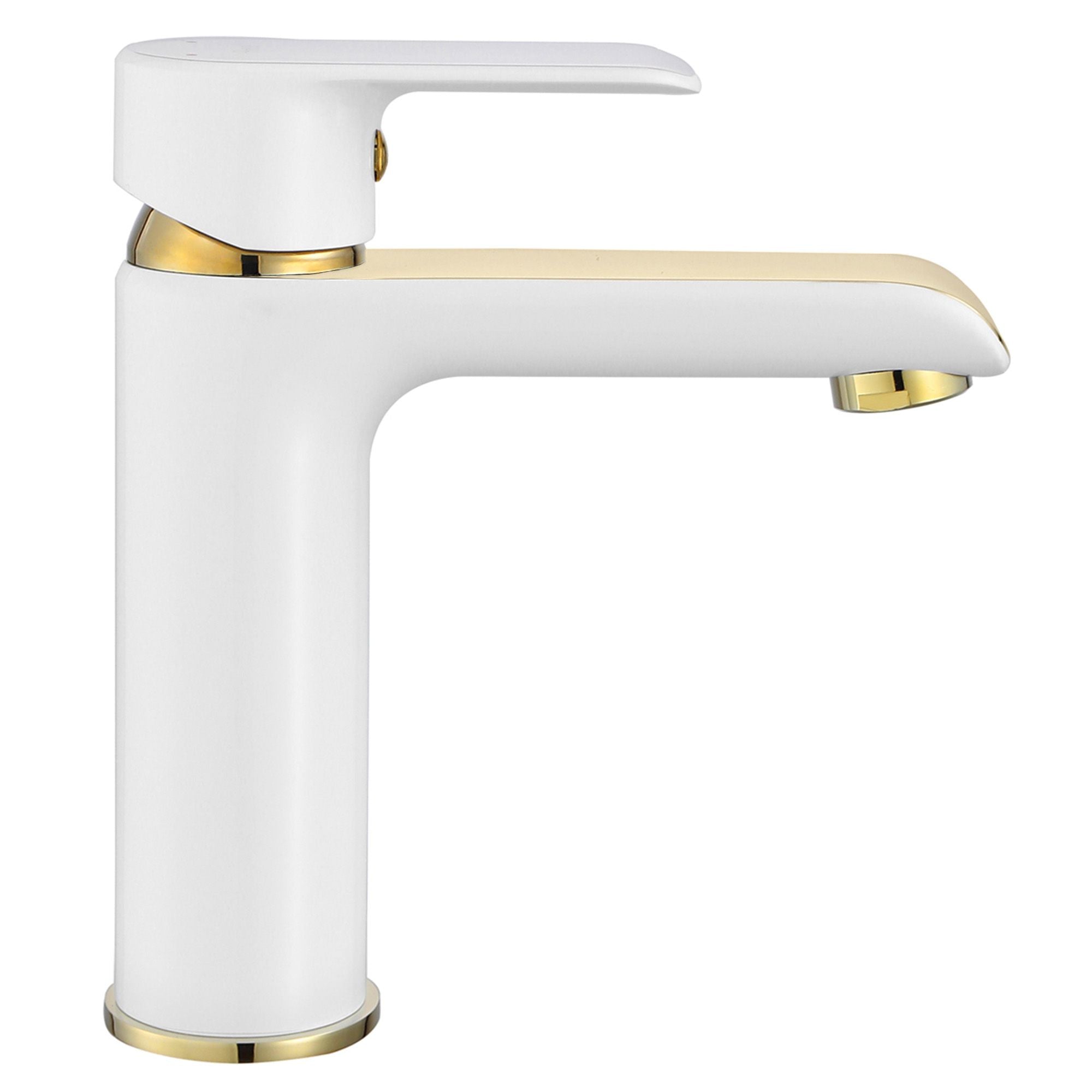 Bateria Umywalkowa REA BLOOM Biało Złota White Gold Niska