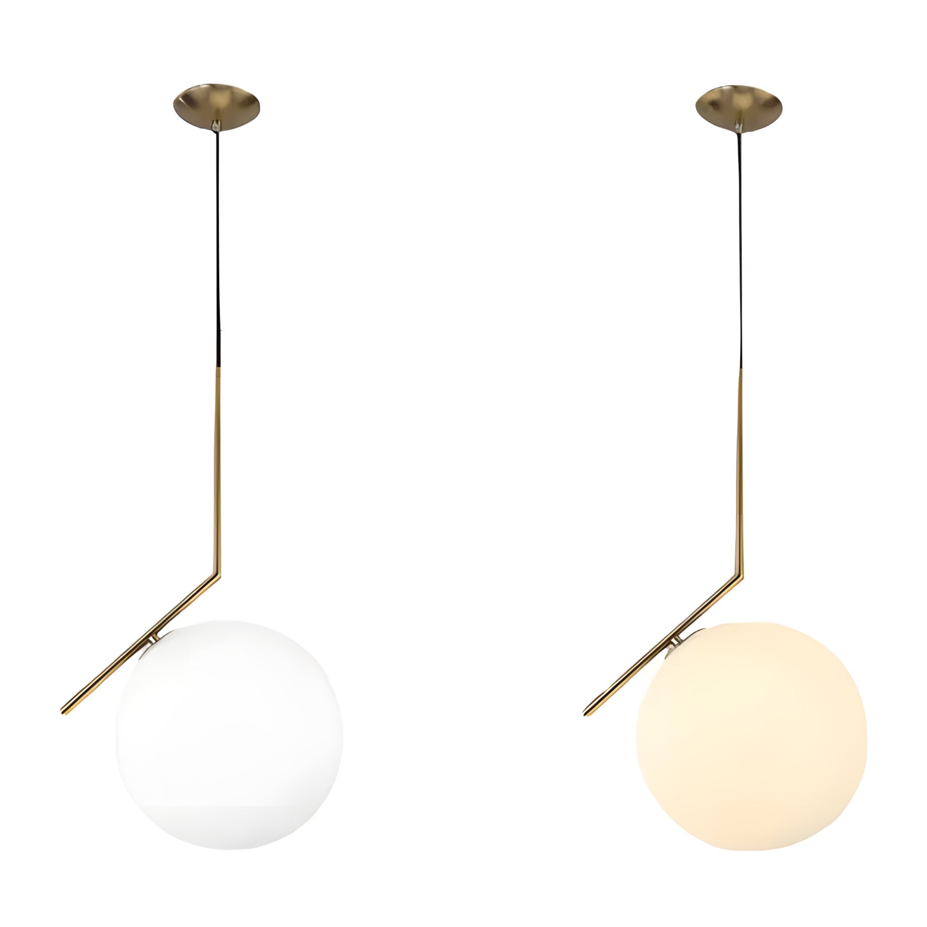 Lampa Sufitowa Wisząca Szklana Kula  G106-1W Złota Biała  3