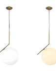 Lampa Sufitowa Wisząca Szklana Kula  G106-1W Złota Biała  3