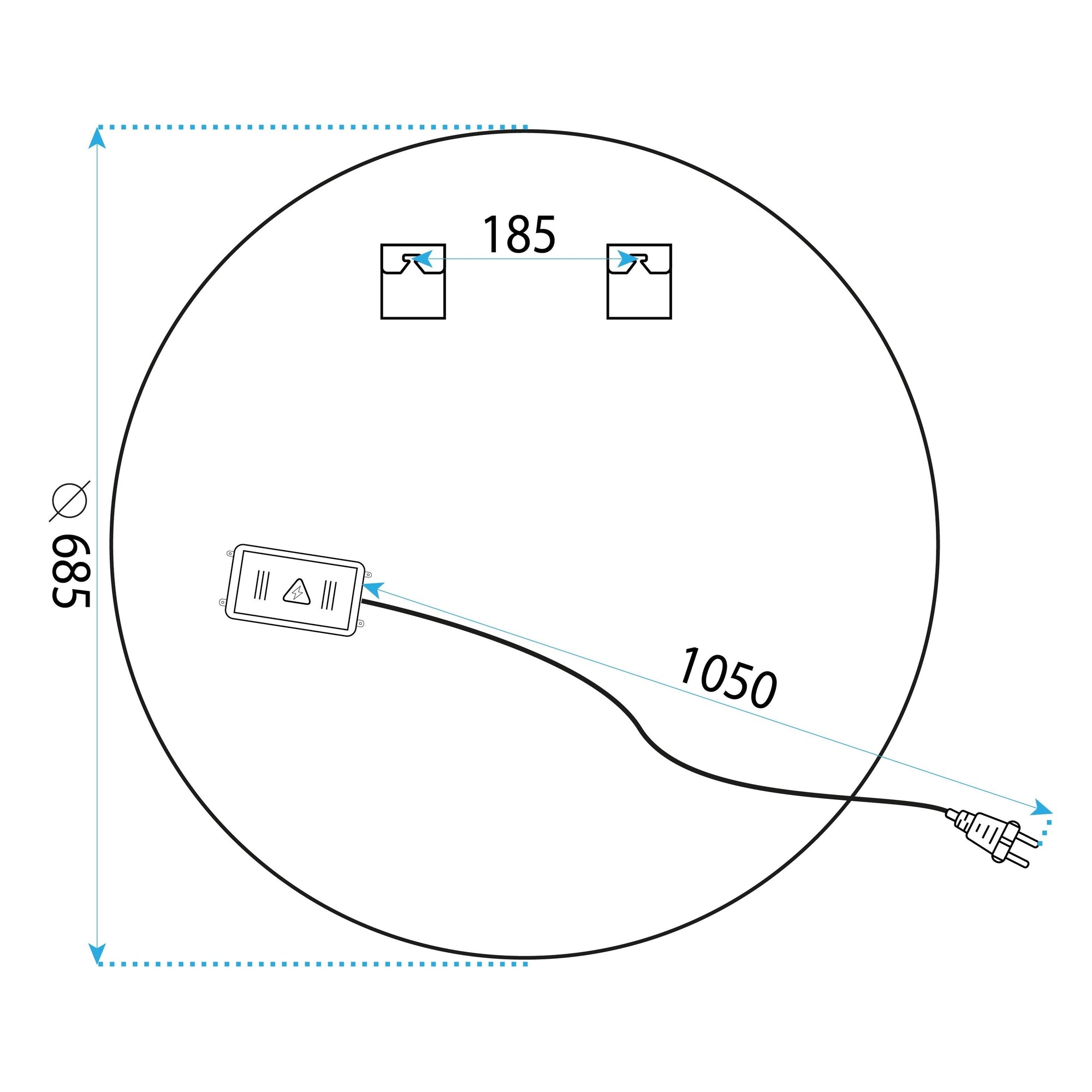 LUSTRO ŚCIENNE LED 70cm BAS P11241  9