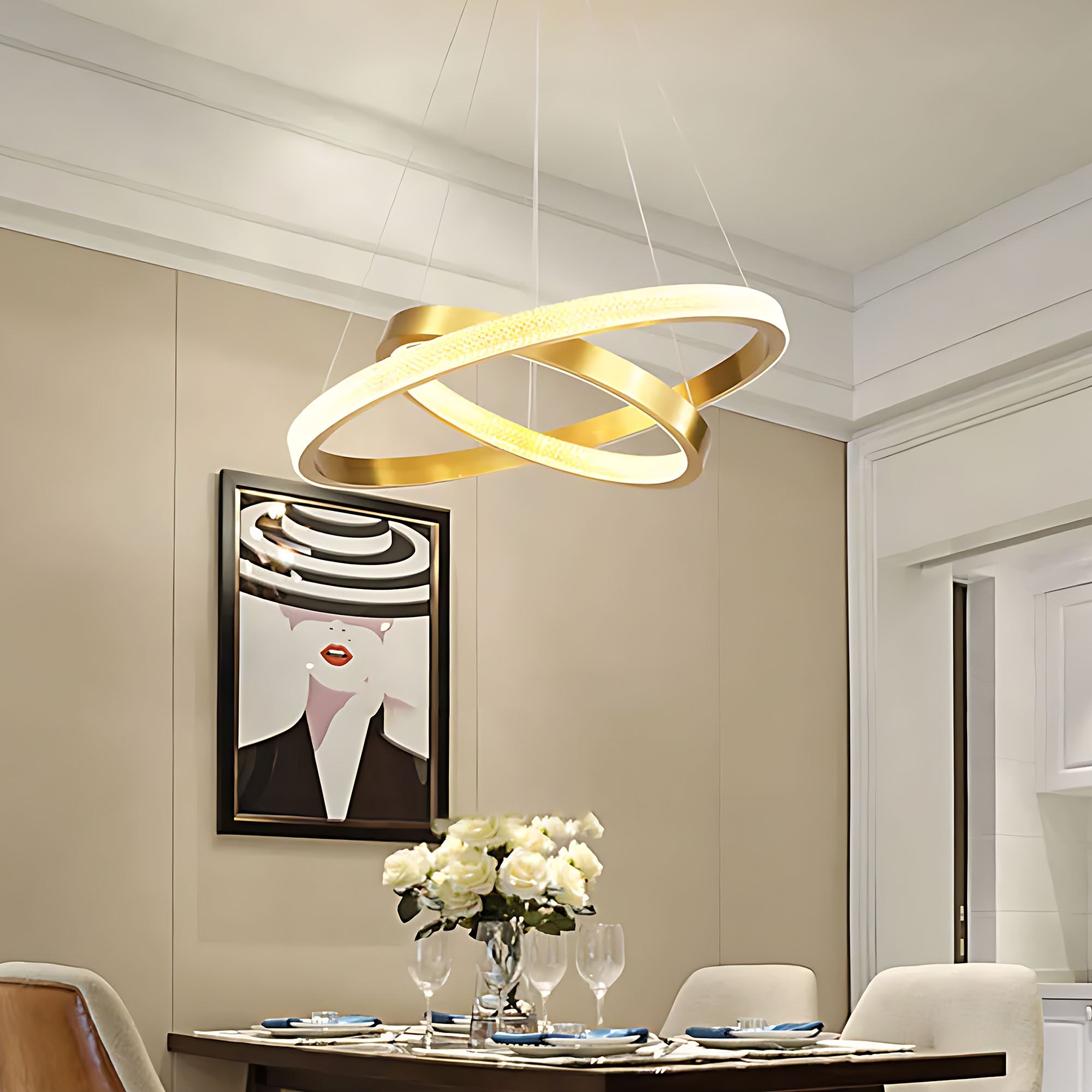 Lampa Sufitowa Wisząca Led App1772-cp Złoto Szczotkowane  5