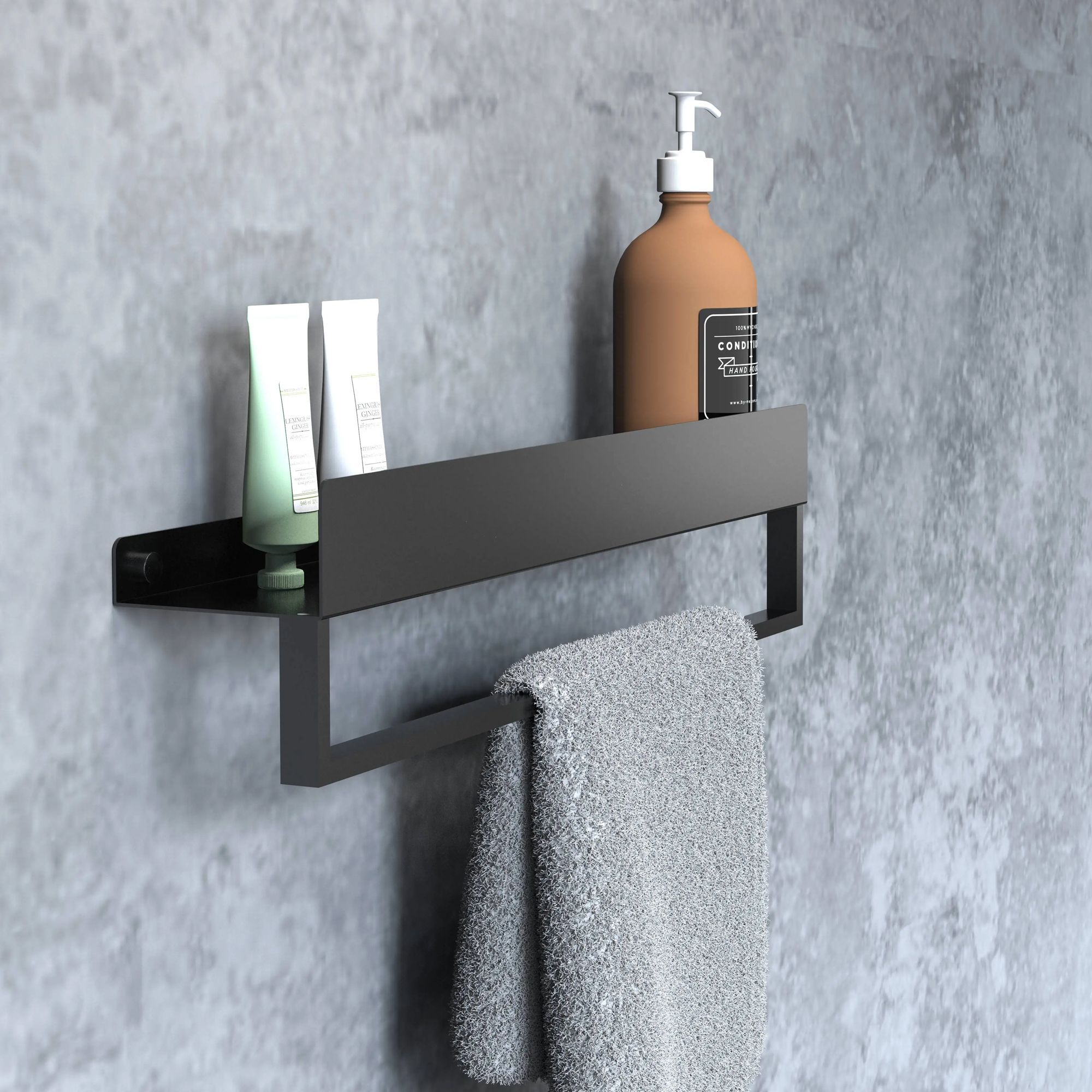 Półka łazienkowa wannowa SF01 60cm czarny mat