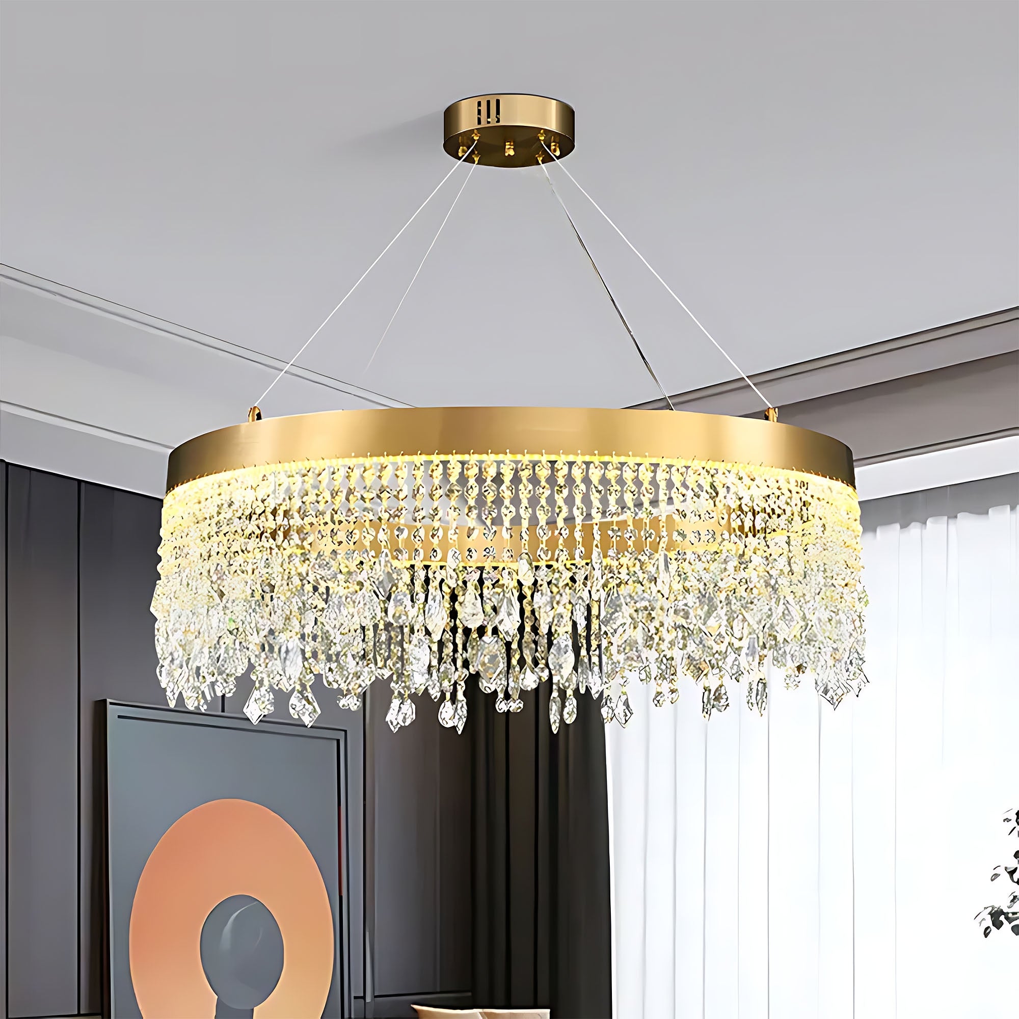 Lampa Sufitowa Wisząca Led APP1731-1CP Złota 60cm  13