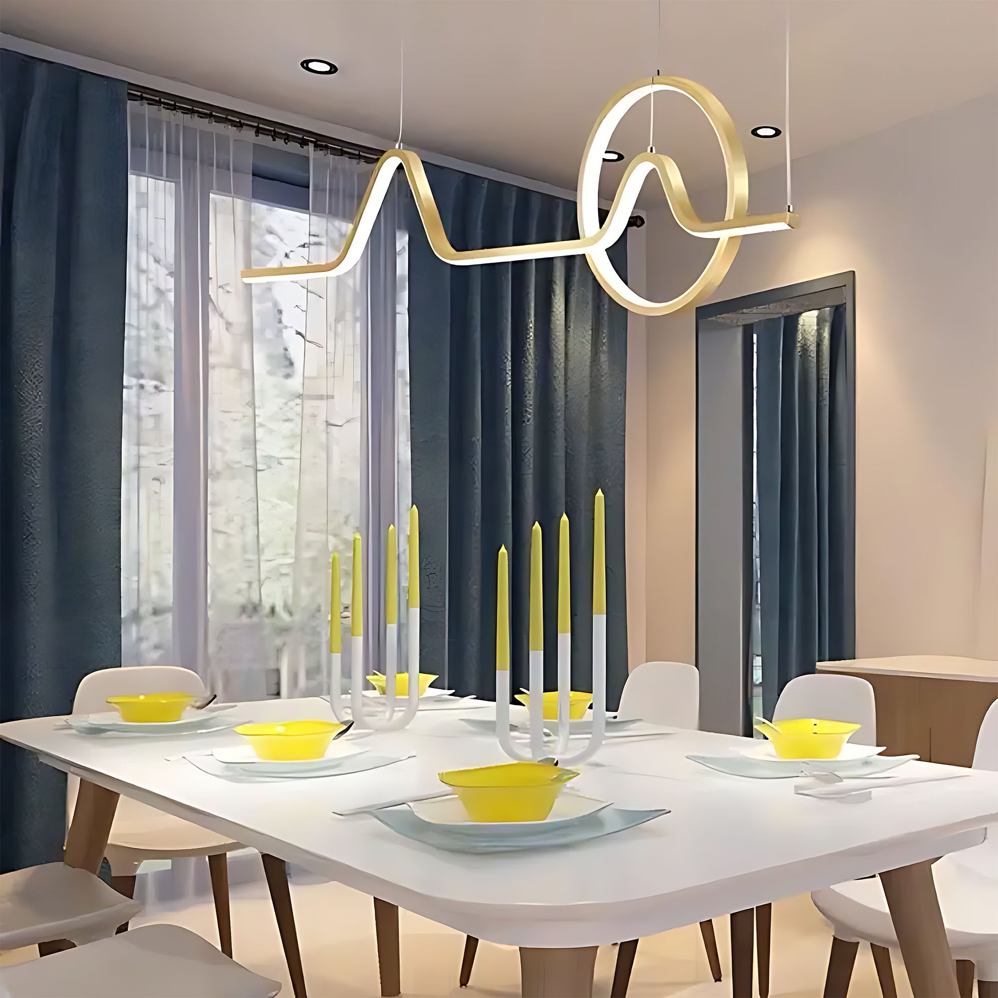 Lampa Wisząca Led Lhj022-cp 120 Cm Złota  9