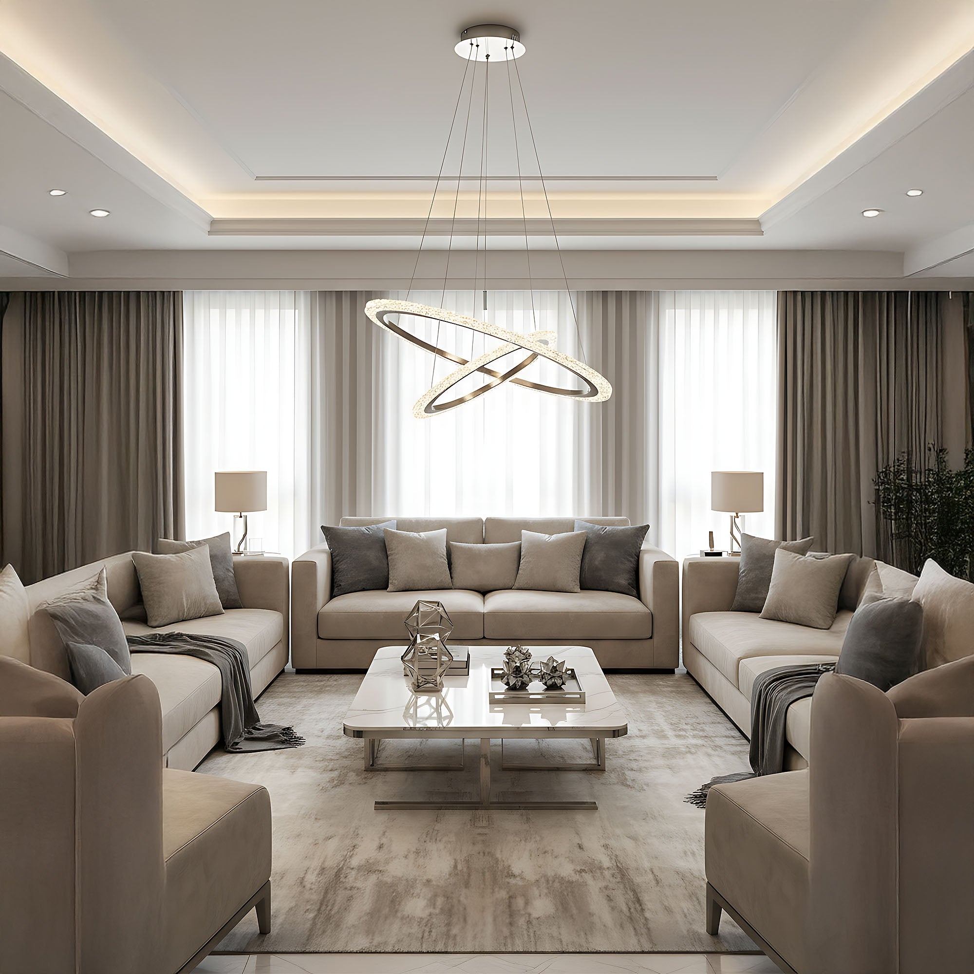 Lampa Sufitowa Wisząca Led Lhj045-cp2 Nikiel Szczotkowany  7