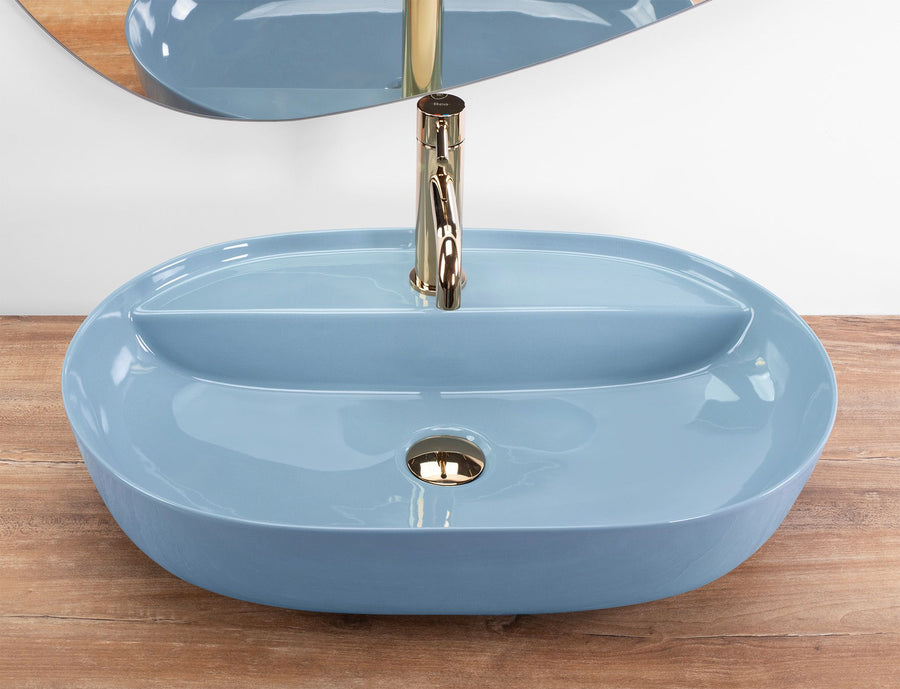 Umywalka REA Aura 61 L.Blue Shiny  3