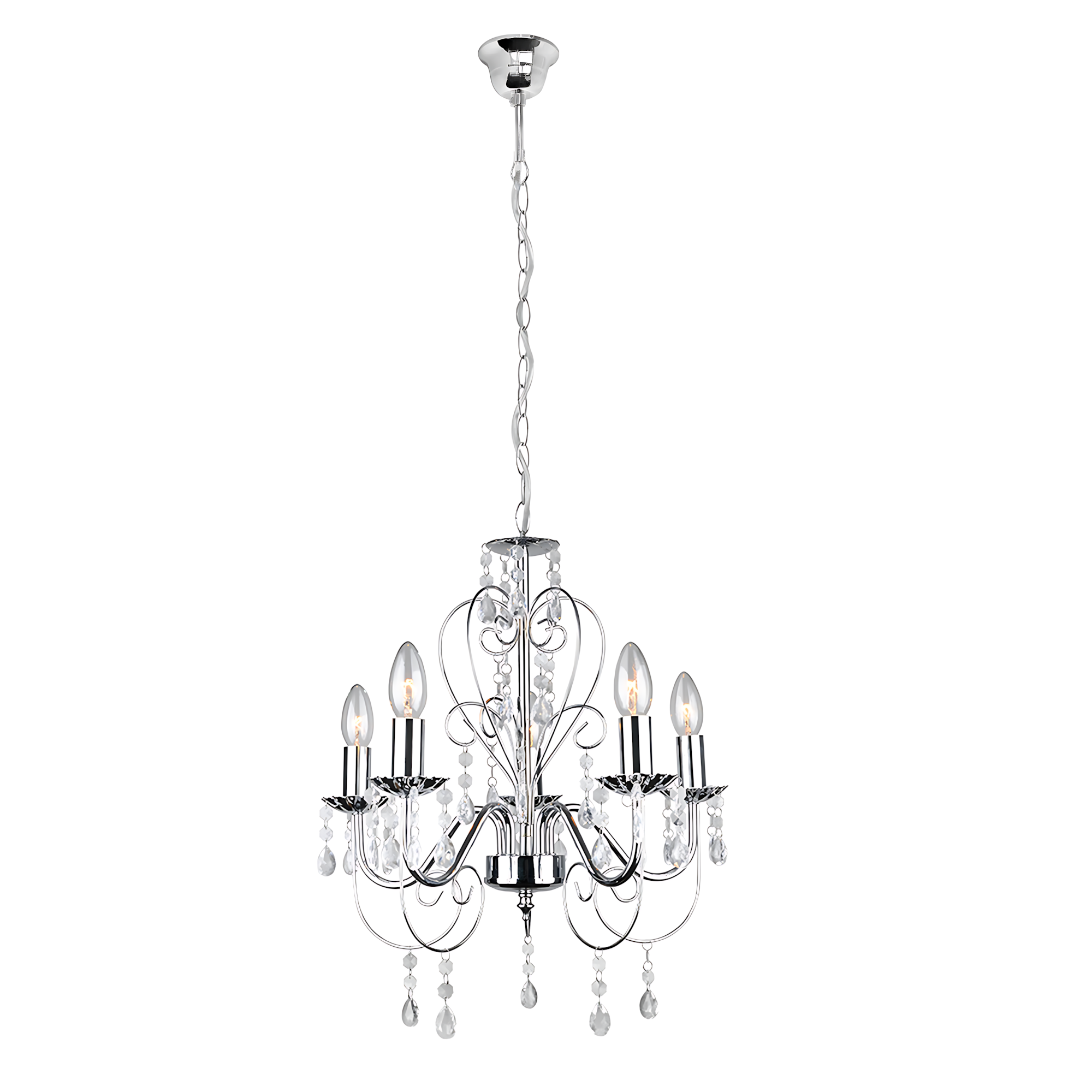 Lampa Sufitowa Wisząca Ebt008-5cp Chrom  1
