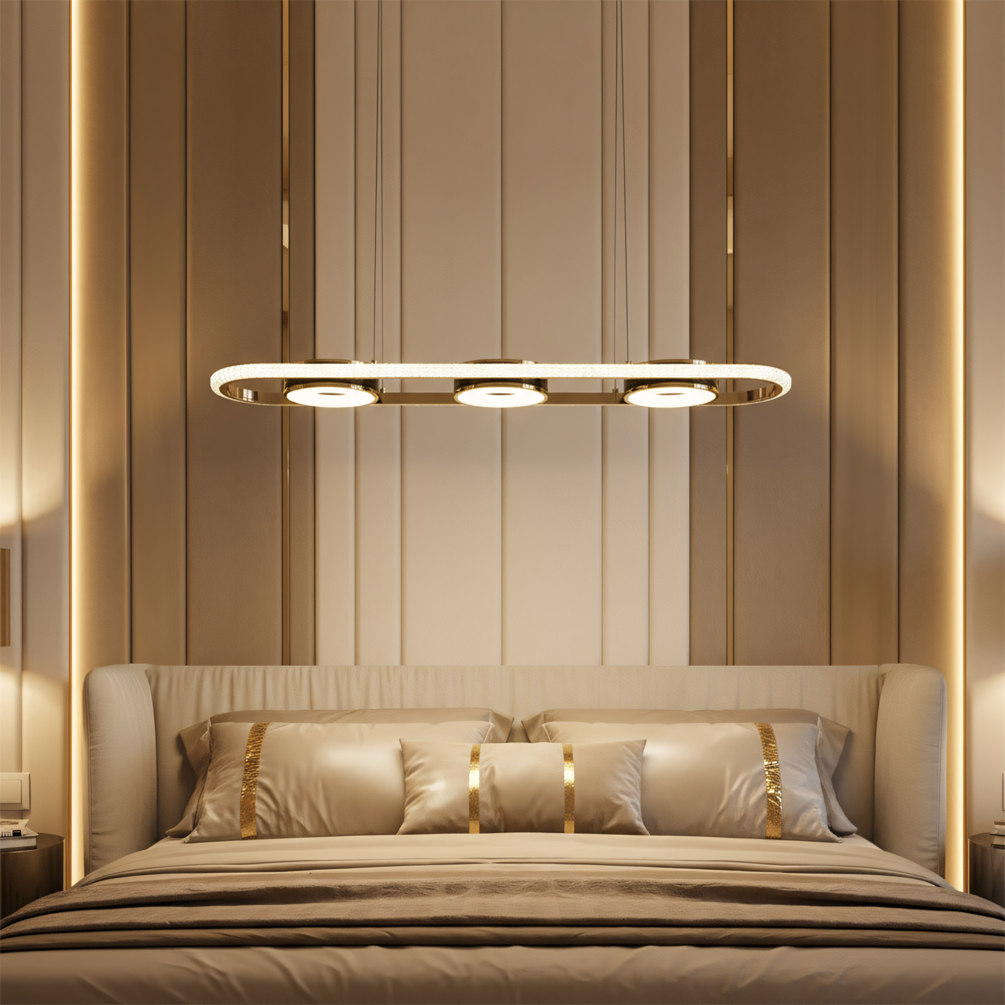 Lampa Sufitowa Wisząca Led G135-cp Złota  6