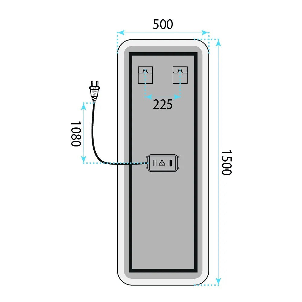 Lustro ścienne LED 150x50cm MOL-SQ  8