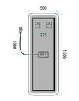 Lustro ścienne LED 150x50cm MOL-SQ  8