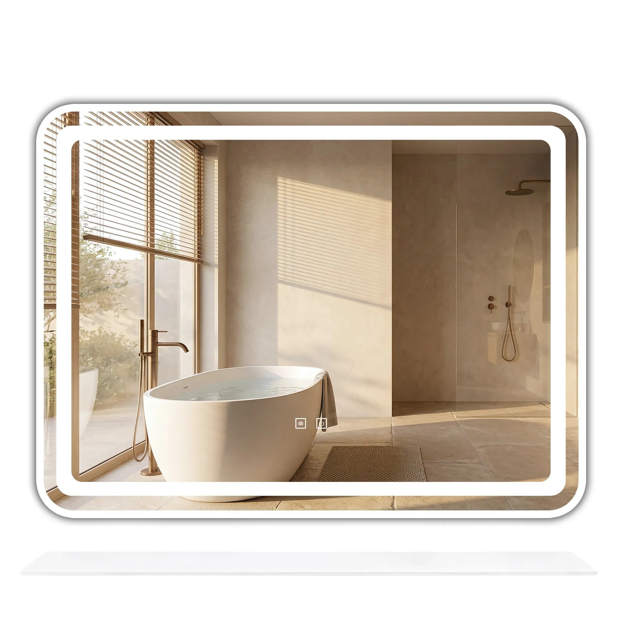 Lustro ścienne LED  z półką 80x60cm L-8060  8
